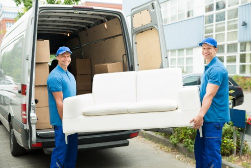 Commercial moving team planning a business relocation in Enfield