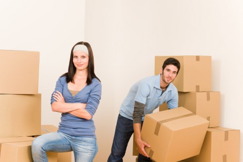 Careful loading of furniture and boxes for a local Enfield relocation