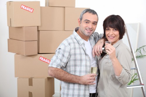 Truck loaded with furniture and boxes for an Enfield relocation